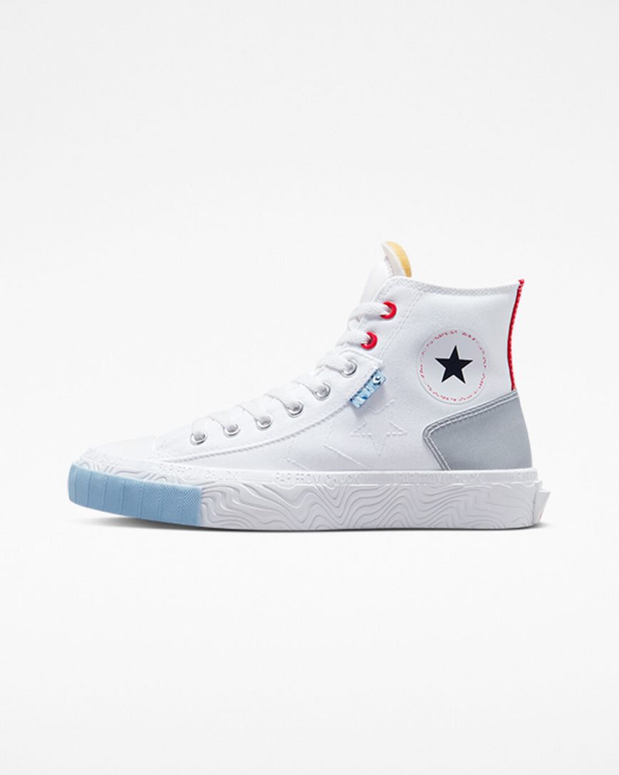 Dámské Boty Vysoké Converse Chuck Taylor Alt Star Reflective Shine Bílé Červené Blankyt | CZ N31QB69